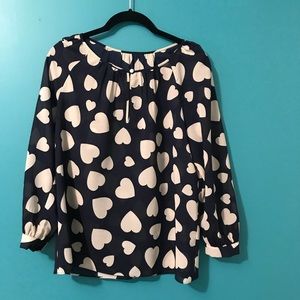 Navy Blue / Cream Heart blouse